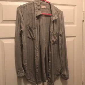 Soft gray striped flannel